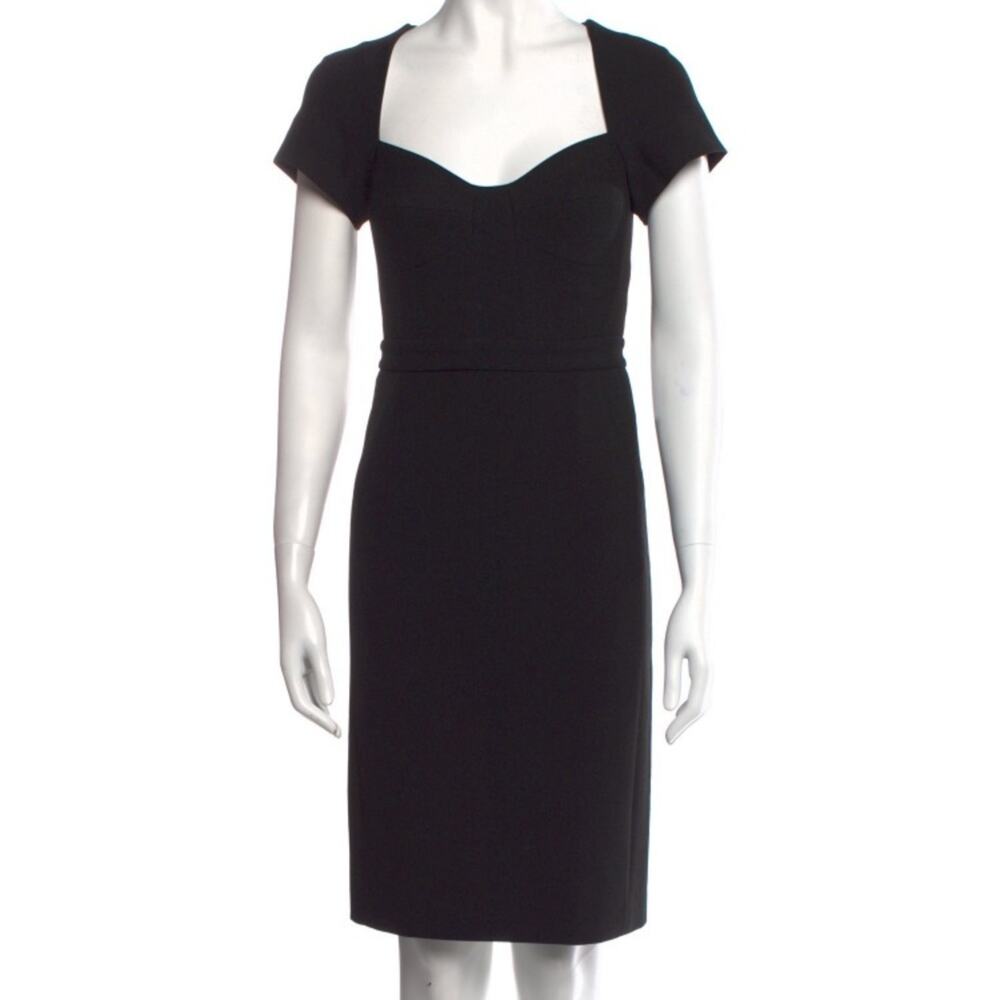 Diane Von Furstenberg DVF Black Katrina Square Neck Line Sheath Dress Size 2